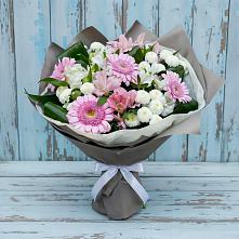 Букет цветов из:  Герберы, Альстромерии и Хризантемы #REPLACE_PRED# Марков Лес