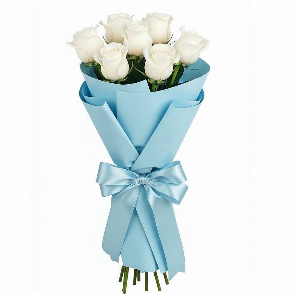 Букет 7 белых роз Проуд в Марков Лес