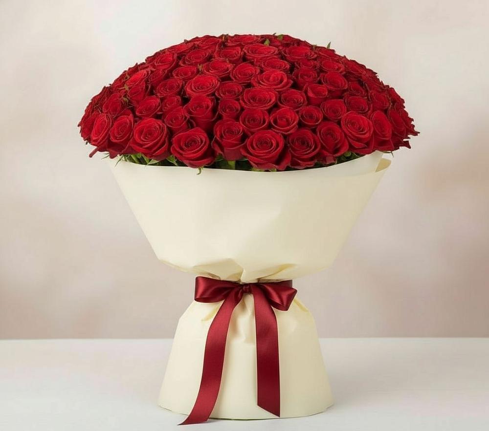 Букет 101 Красная роза Милано в Марков Лес