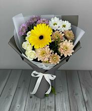 Букет цветов из:  Розы, Герберы и Хризантемы в Марков Лес