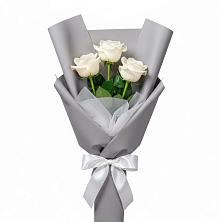 Букет 3 белые розы в Марков Лес