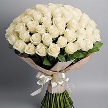 Букет 101 беля роза Белоснежка в Марков Лес