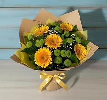 Букет цветов из:  Герберы и Хризантемы в Марков Лес