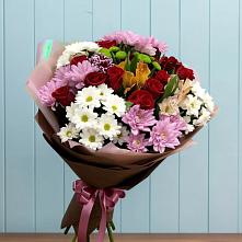 Букет цветов из:  Розы, Хризантемы и Альстромерии #REPLACE_PRED# Марков Лес