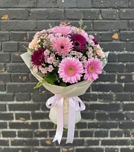 Букет цветов из:  Герберы и Хризантемы в Марков Лес
