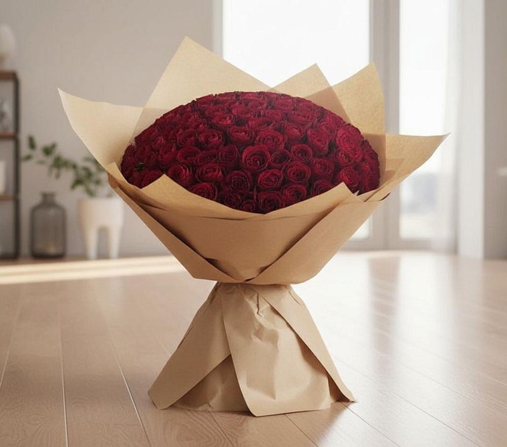 Букет 101 Красная роза в Марков Лес