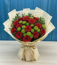 Букет цветов из:  Розы и Хризантемы в Марков Лес