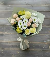 Букет цветов из:  Альстромерии, Розы и Хризантемы в Марков Лес