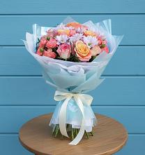 Букет цветов из:  Хризантемы и Розы в Марков Лес