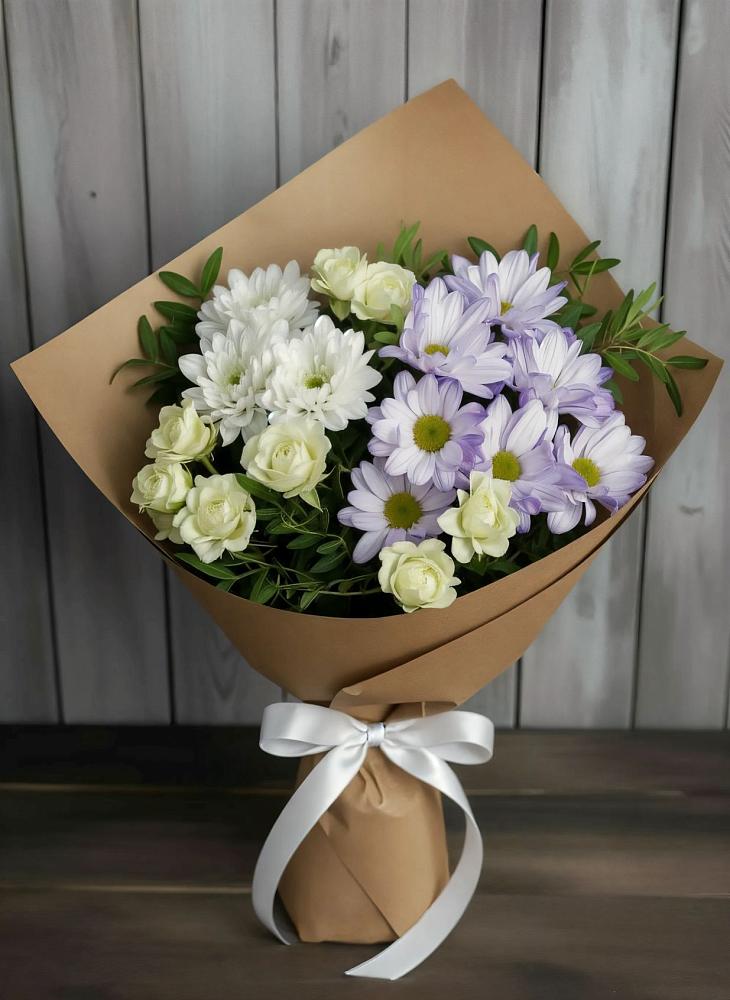 Букет цветов из: Хризантемы и Розы в Марков Лес